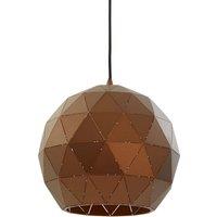Orsina Coffee Finish Geometric Pendant Light, Durable Steel Shade with Gold Interior, Modern Lighting Feature