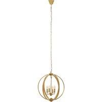 Orsina Antique Brass Pendant Light, Overlapping Ring Chandelier With 4 Lights, Metal Ceiling Light Fixture in Gold