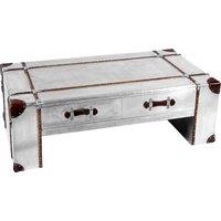 Orsina Coffee Table, Industrial Coffee Table, Aluminium Plated Silver Coffee Table, Modern Coffee Table with Storage