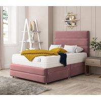 Bed Choices Valencia Upholstered Divan Bed With 2 drawers, Mattress & 26 Headboard in Pink | Size: Double