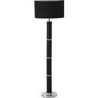 Orsina Black Snake Leather Effect Floor Lamp, Faux Snakeskin Standing Lamp With Black Fabric Shade, Floor Light