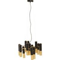 Orsina Modern Gold Finish & Black Pendant Light, 13 Bulb Luxe Ceiling Fixture, Minimalist Metal Hanging Light