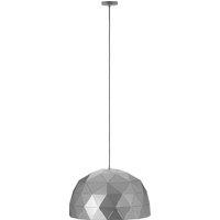 Orsina Large White Steel Dome Pendant Light, Hanging Light With Clean White Finish, Iron Shade With White Cord in Silver