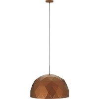 Orsina Large White Steel Dome Pendant Light, Hanging Light With Clean White Finish, Iron Shade With White Cord in Gold