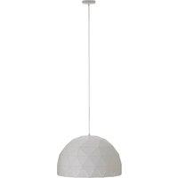 Orsina Large White Steel Dome Pendant Light, Hanging Light With Clean White Finish, Iron Shade With White Cord
