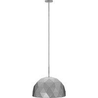 Orsina Medium White Dome Pendant Light, Geometric White Steel Ceiling Light With Clean Finish, Hanging Pendant Lamp in Silver