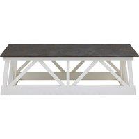 Orsina Sleek Coffee Table, Rectangular Top Display Coffee Table, Carved Base Indoor Coffee Table With Storage in White