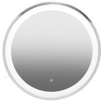 Orsina Avelino Illuminated Silver Round Mirror