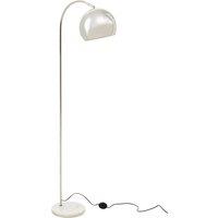 Orsina Chrome Arched Floor Lamp, White Marble Base Standing Light, Adjustable Dome Shade Floor Lamp For Living Room in Silver