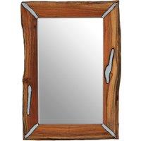 Orsina Almora Wood Wall Mirror in Brown