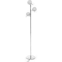 Orsina Chrome Floor Lamp With Three Dome Shades, Adjustable Arched Frame With Chrome Finish, 3 Light Floor Lamp in Silver