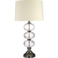 Orsina Chrome Orb Base Table Lamp, Ivory Shade Modern Desk Light, Contemporary Night Light For Reading Corners in Cream