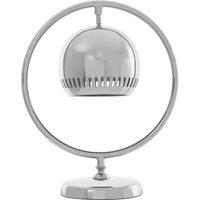 Orsina Table Lamp with Nickel Finish, Ring Frame & Bell Shade Accent Light, Metal Pedestal Base Tabletop Lamp in Silver