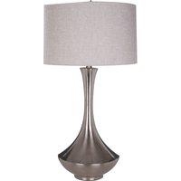Orsina Chrome Table Lamp with Fabric Shade, Metal Lighting Feature for Side Table or Console, Home Lighting in Silver