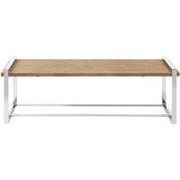 Orsina Coffee Table, Wooden Surface Display Table, Stainless Steel Decorative Coffee Table For Bedroom in Natural
