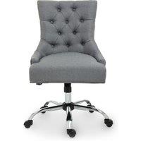 Orsina Grey Fabric & ChromeBase Home Office Chair, Tufted DiamondBack HighBack Desk Chair