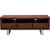 Orsina Acacia Three Drawer Media Unit, Modern Wooden TV Cabinet With Storage, Contemporary Media Console in Brown