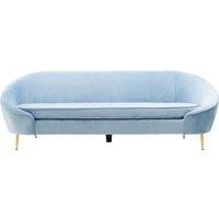 Orsina Yasmeen 3 Seat Aqua Blue Velvet Sofa