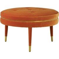 Orsina Manhattan Orange Velvet Footstool