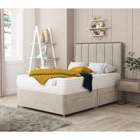 Bed Choices Herringbone Divan Bed With 2 drawers, Mattress & 26 Headboard in Cream | Size: Small Double