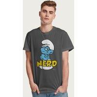 The Smurfs Men's Nerd T-Shirt in Charcoal | Size: XL