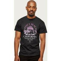 Volkswagen Men's Type 2 T1 Campervan Venice Beach California T-Shirt in Black | Size: Small