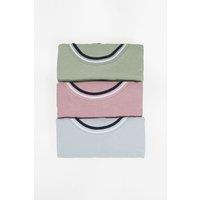 Brave Soul Men's 3-Pack Crew Neck T-Shirts with Rib Detail in Pale Green | Size: XL