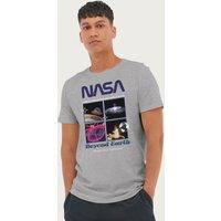 NASA Men's Beyond Earth Retro Montage T-Shirt in Mid Grey | Size: 2XL