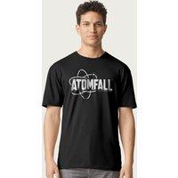 Atomfall Men's Classic White Text Logo T-Shirt in Black | Size: Small