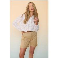 Long Tall Sally Women's Tall Broderie Yoke Shirt in White | Size: 10