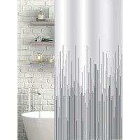 Showerdrape City White & Navy Shower Curtain in Grey