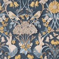 Fine Dcor Woodland Wallpaper in Navy