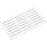MANTRARAJ Bamboo Bath Mat Anti-Slip Wooden Slatted Duckboard Bath Shower Mat Black in White