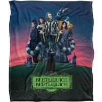Warner Brothers Beetlejuice 50x60 Gangs All Here Silky Touch Super Soft Throw Blanket in White