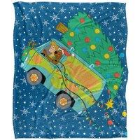 Warner Brothers Scooby Doo Oh Christmas Tree Van Silky Touch Super Soft Throw Blanket in White