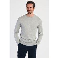 French Connection Men's Crew Neck Long Sleeve Knitted Jumper in Light Grey | Size: XL