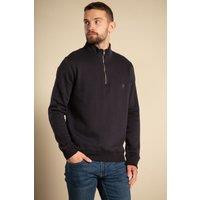 French Connection Men's Cotton Blend Half-Zip Jumper in Navy | Size: Large