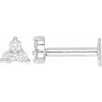 Raina Jewels Women's 18ct Gold Natural Round Diamond Three Stone Nose Stud 0.05ct in White