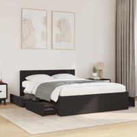 Berkfield Home Bed Frame with Headboard without Mattress Black 120x190 cm Small Double