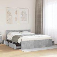 Berkfield Home Bed Frame with Headboard without Mattress Concrete Grey 160x200 cm