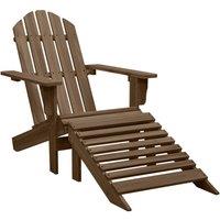 Berkfield Home Garden Chair with Ottoman Wood Brown