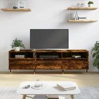 Berkfield Home TV Cabinet Smoked Oak 150x30x44.5 cm Engineered Wood in Brown