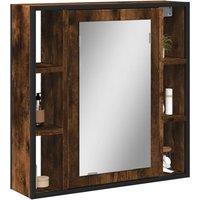 Bathroom Mirror Cabinet Smoked Oak 60x16x60 cm Engineered Wood