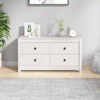 Berkfield Home Side Cabinet White 100x40x54 cm Solid Wood Pine | Size: 100 x 40 x 54 cm
