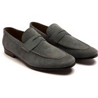 Thomas Crick Men's 'HARLEY' Loafer Suede Leather Slip-On Loafer Shoes in Dark Navy | Size: 8