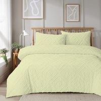 New Edge Blinds Como Duvet Set in White - Single in Beige
