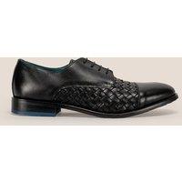 Oswin Hyde Men's Heath Woven Leather Lace Up Derby in Black | Size: 8