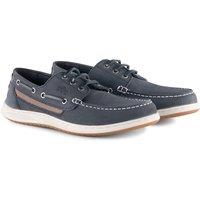 CATESBY ENGLAND Men's Harvard Leather Casual Lace-up Boat Shoes in Navy | Size: 10