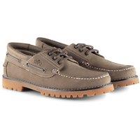 CATESBY ENGLAND Men's Timber Leather Winter Boat Shoes in Taupe | Size: 9