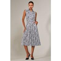 Jolie Moi Women's Button Sleeveless Midi Dress in Off-White | Size: 12